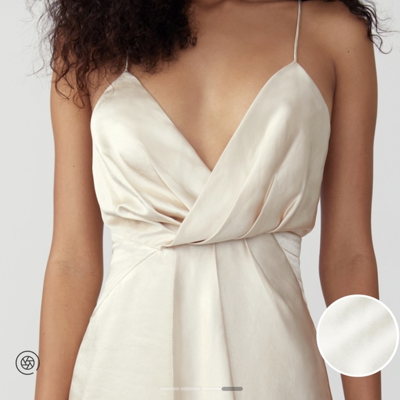 Fame and Partners Asymmetrical Draped Dress in white NWT - Picture 2 of 6